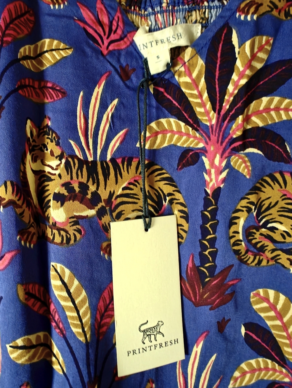 Printfresh Untamed Tiger Satin Chic to Sleep Nightie - Grape Soda,Size  Small - Picture 7 of 8